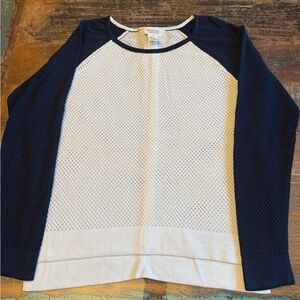 Workshop Republic Clothing Black and White Mesh Top